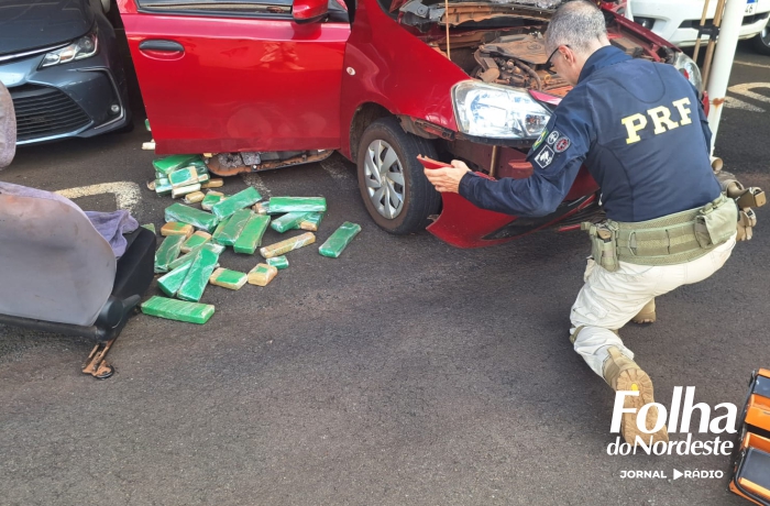 PRF apreende quase 300 quilos de maconha em veículos com placas da Argentina na BR-468
