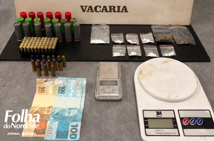 Homem é preso por tráfico de drogas e posse irregular de munições em Vacaria