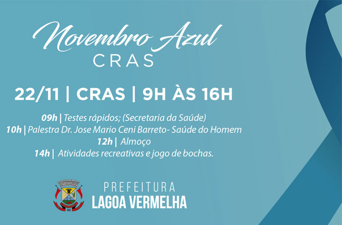 CRAS realizará atividades alusivas ao Novembro Azul durante a quinta-feira