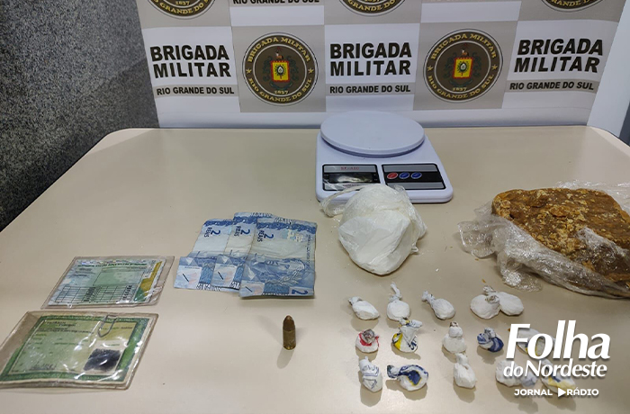 Brigada Militar prende mulher por tráfico de drogas no Centro de Lagoa Vermelha