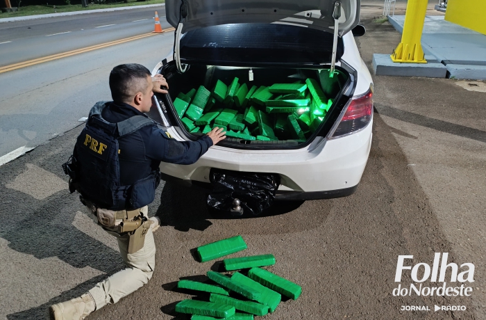 PRF apreende 168 kg de maconha e prende traficante em Lagoa Vermelha