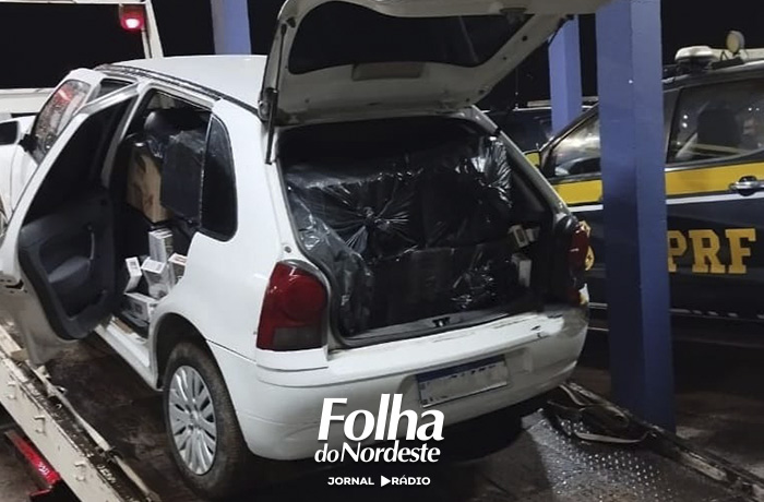 PRF apreende quase 20 mil maços de cigarros contrabandeados após perseguição em Vacaria