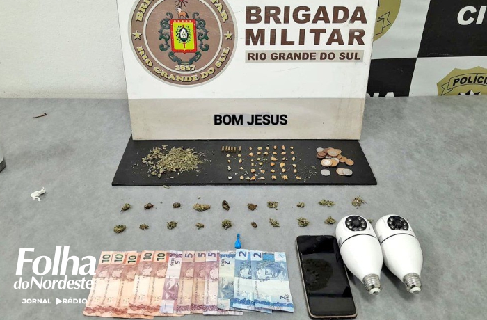 Brigada Militar realiza prisão por tráfico de drogas em Bom Jesus