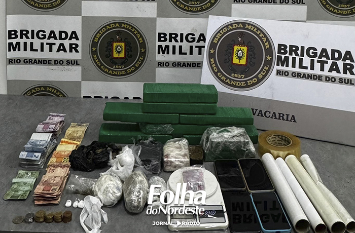 Brigada Militar realiza prisão por tráfico e associação ao tráfico em Vacaria