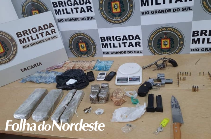 Brigada Militar efetua prisão de casal em hotel de Vacaria por tráfico de drogas