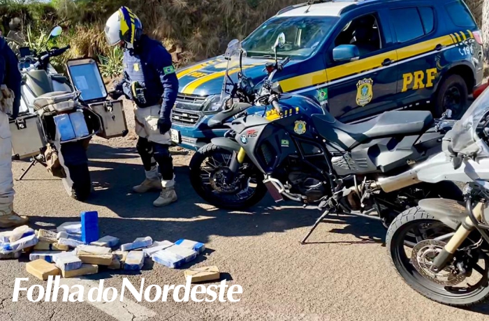 Barracão: PRF apreende duas motos de luxo com mais de 120 quilos de cocaína