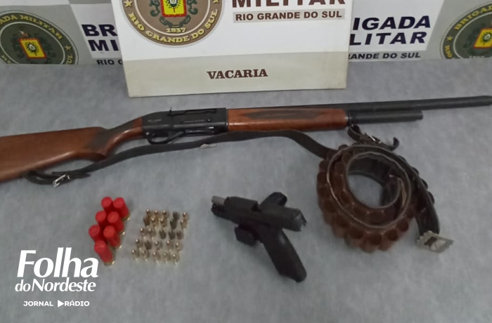 Homem é preso por porte ilegal de armas em Muitos Capões durante patrulhamento da Brigada Militar