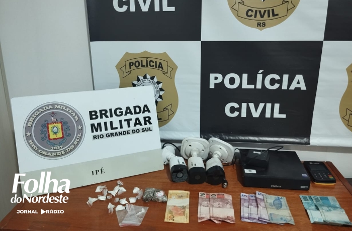 BM e Polícia Civil realizam operação conjunta em Ipê e prendem três suspeitos por tráfico e porte ilegal de armas