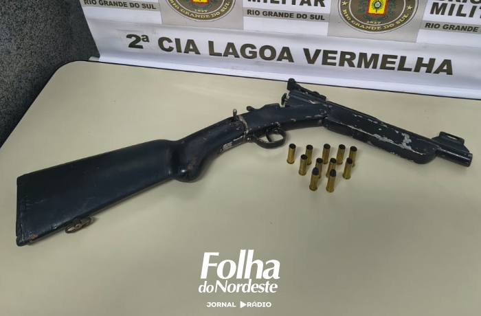 Homem é preso por disparo de arma de fogo, ameaça e desacato no interior de Lagoa Vermelha