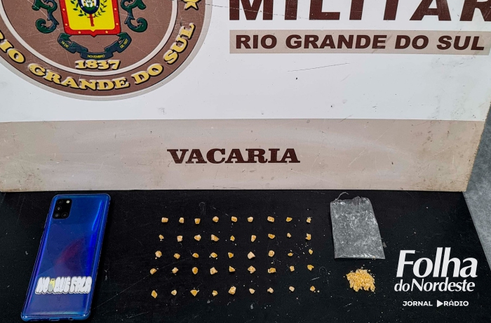 Brigada Militar apreende menor por tráfico de drogas no bairro Cohab, em Vacaria