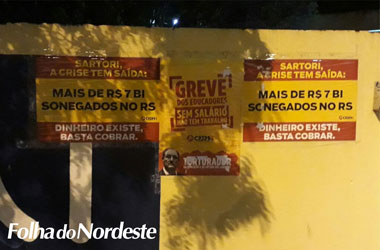 Em Lagoa Vermelha, alunos reagem a tentativa de propaganda político-ideológica do CPERS em muro de escola estadual