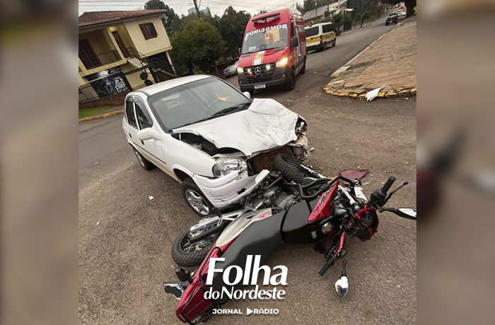 Motociclista fica ferido em acidente no bairro São Cristóvão, em Tapejara