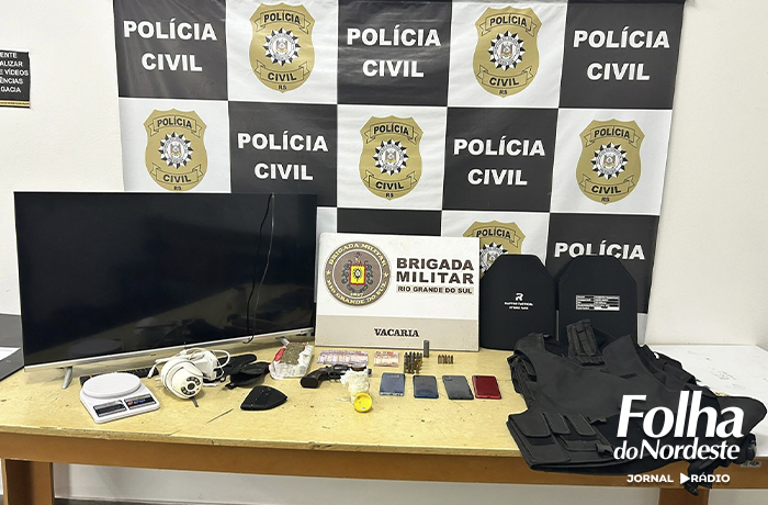 Brigada Militar prende homem em Operação NARKÉ 2 e apreende armas e drogas em Vacaria