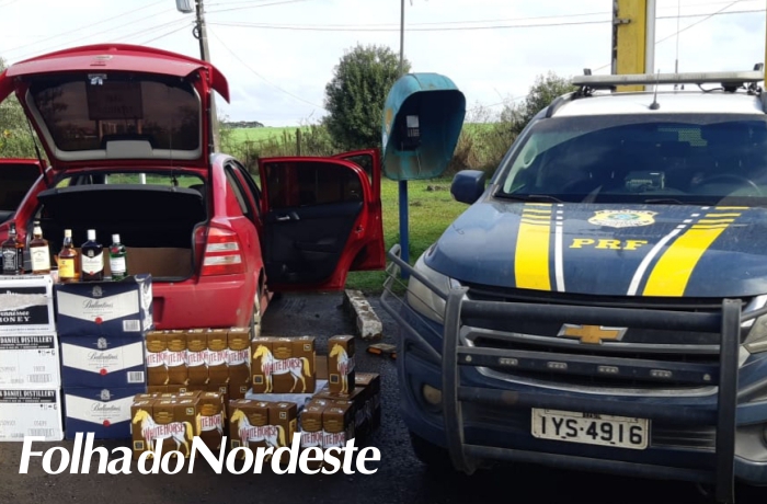 PRF apreende carregamento ilegal de bebidas em Vacaria