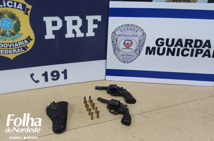 PRF prende casal com duas armas carregadas em Vacaria