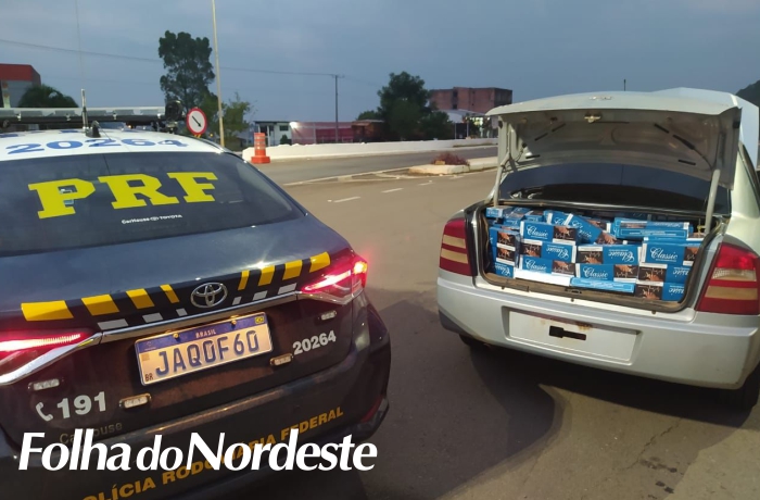 PRF prende contrabandista com carro clonado carregado de cigarros paraguaios