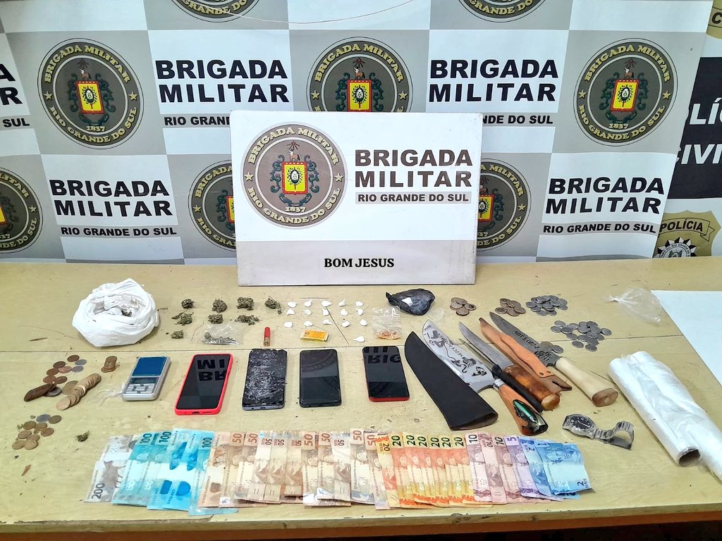 Brigada Militar prende seis pessoas por tráfico de drogas em Bom Jesus