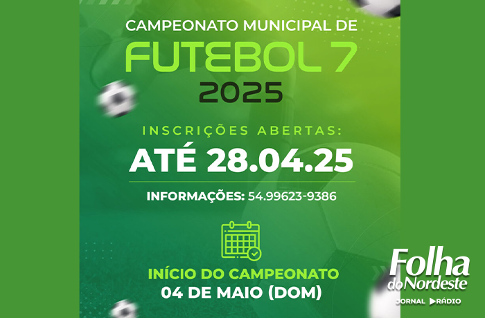 Ibiraiaras abre inscrições para o Campeonato Municipal de Futebol 7 de 2025