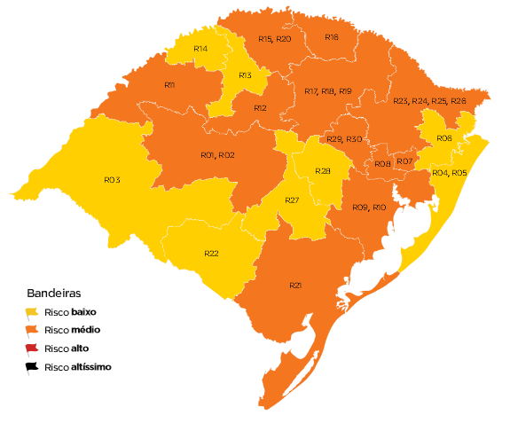 Distanciamento controlado RS: Lagoa Vermelha continua na bandeira laranja até dia 31