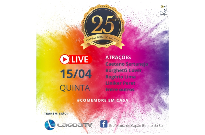 Capão Bonito do Sul realiza live em comemoração aos 25 anos do município