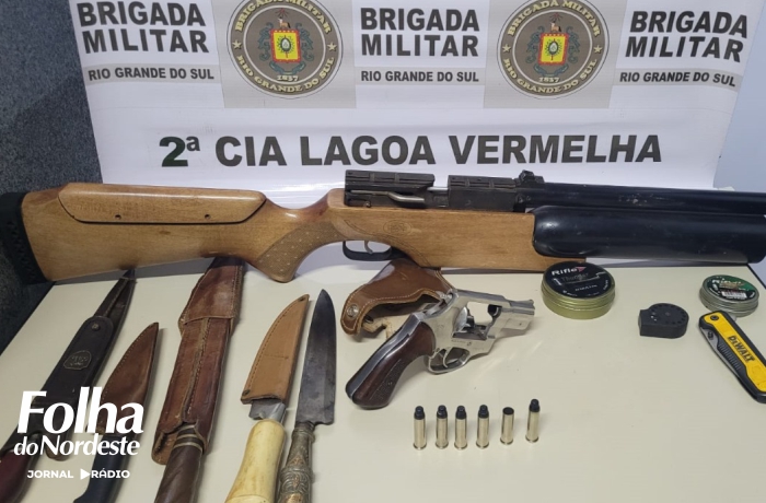 Homem é preso por porte ilegal de arma de fogo durante operação da Brigada Militar em Lagoa Vermelha