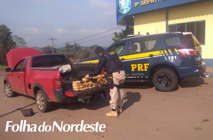 PRF prende traficante com 30 quilos de maconha escondidos na lataria de uma caminhonete