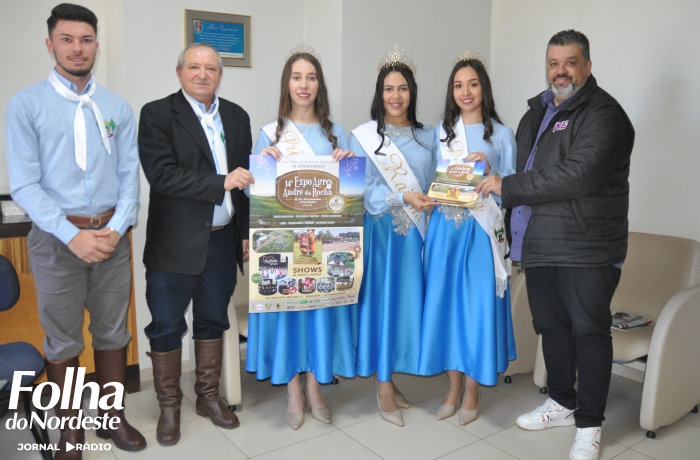 Prefeito e Corte da Expo Agro André da Rocha visitam jornal Folha do Nordeste
