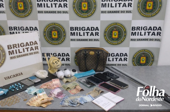 Brigada Militar prende três pessoas por tráfico de drogas em Vacaria