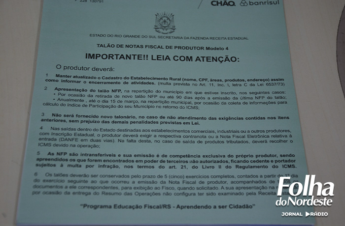 Censo do ICMS: Últimos dias para produtores rurais apresentarem talões na Secretaria da Fazenda
